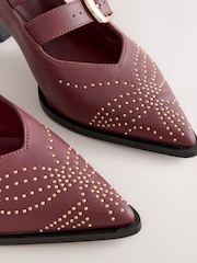 Burgundy Red Forever Comfort® Studded Slingback Heels - Image 8 of 9