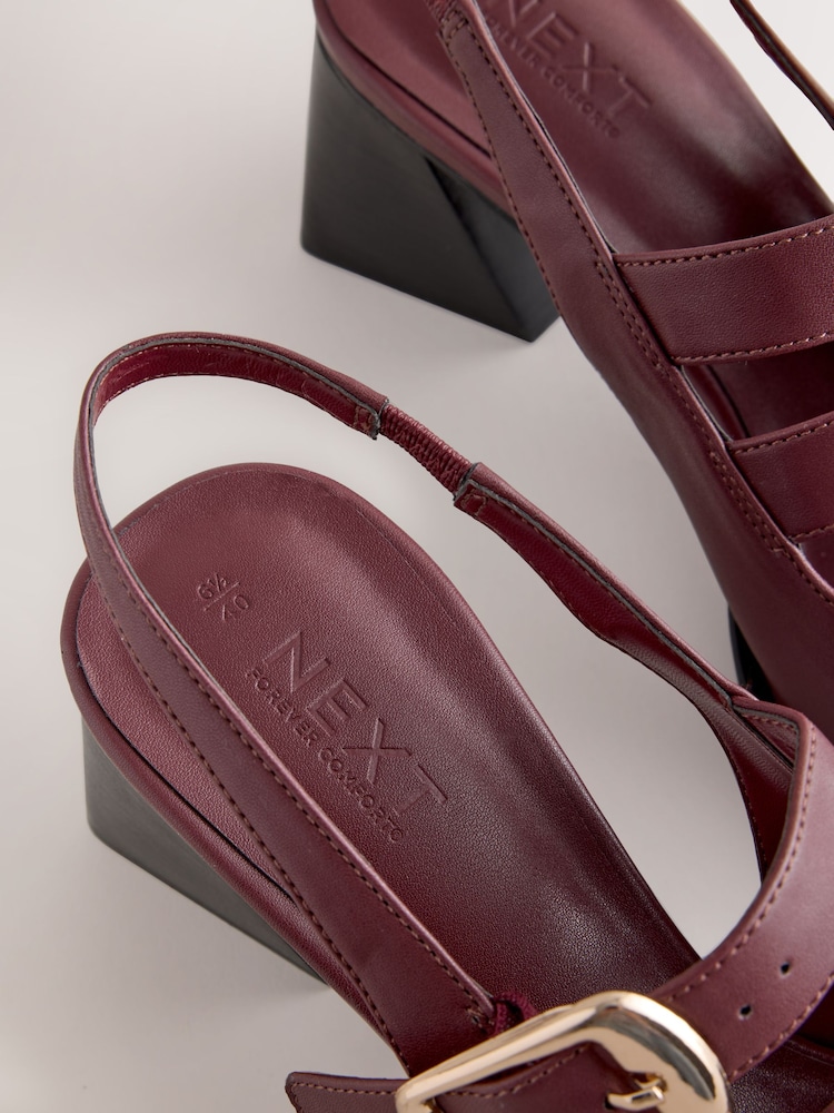 Burgundy Red Forever Comfort® Studded Slingback Heels - Image 9 of 9 Burgundy Red Forever Comfort® Studded Slingback Heels - Image 9 of 9