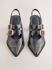 Schwarz - Forever Comfort® Studded Slingback Heels - Bild 2 von 5