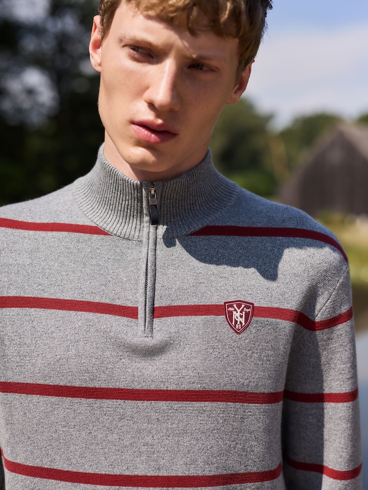 Srpskohrvatski / srpskohrvatski - Cotton Blend Quarter Zip Jumper - Slika 1 od 7