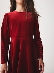 Red Velvet Skater Dress (3-16yrs) - Image 4 of 8
