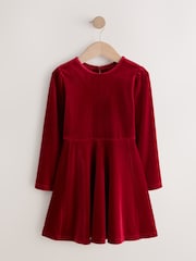 Red Velvet Skater Dress (3-16yrs) - Image 5 of 8