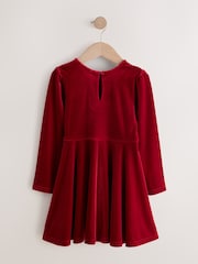 Red Velvet Skater Dress (3-16yrs) - Image 6 of 8