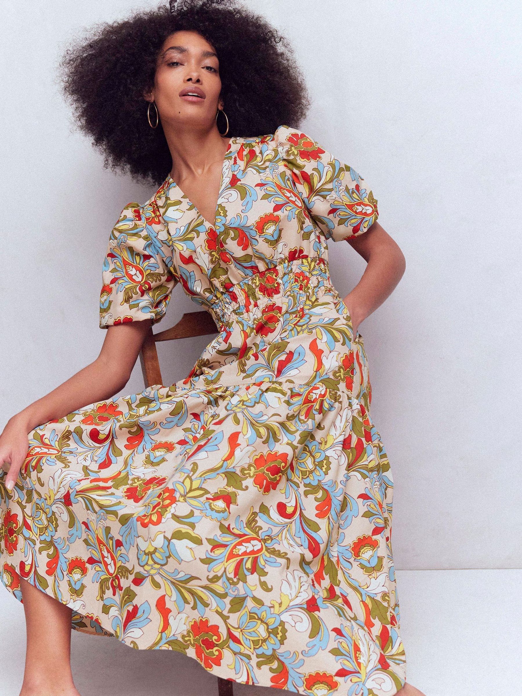 Buy Boden Blue Irene Puff Sleeve Dress from Next USA