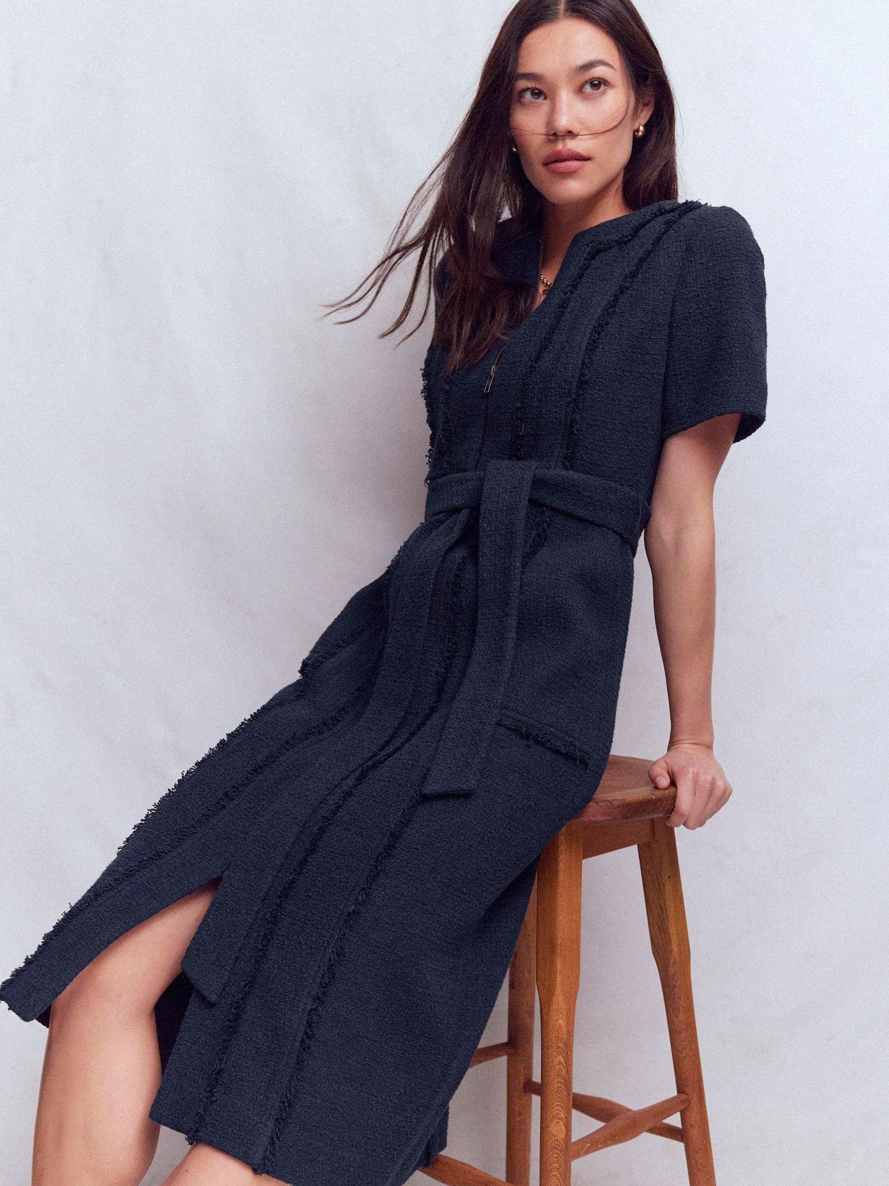 knee length dresses for ladies Ivy Cotton Midi Dress-Rust Embroidery