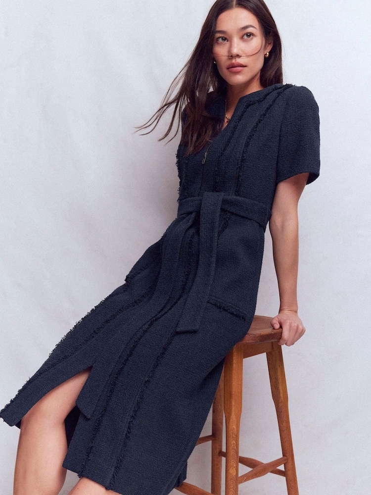 Boden Blue Ruth Zip Texture Dress - Image 1 of 5