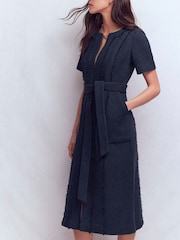 Boden Blue Ruth Zip Texture Dress - Image 4 of 5