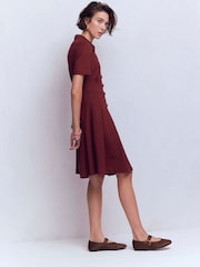 Boden Purple Bridget Ponte Short Dress - Image 1 of 5