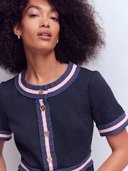 Boden Blue Button Short Dress - Image 2 of 5