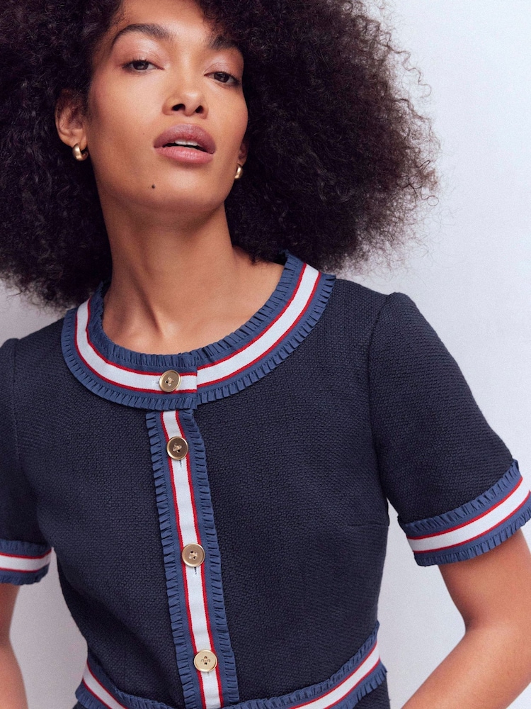 Boden Blue Button Short Dress - Image 2 of 5