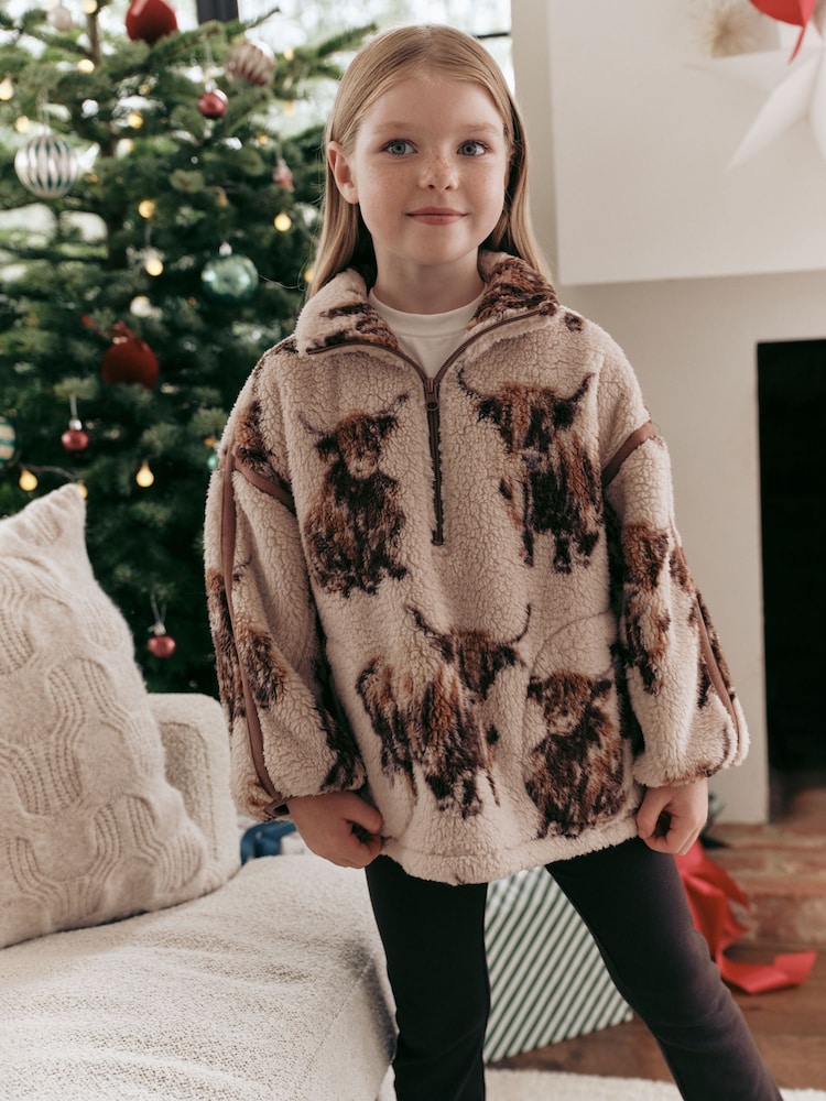 Hamish the Highland Cow - Borg Fleece Jacket (3-16yrs) - Image 1 de 7