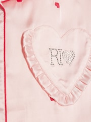 River Island Pink Heart Satin Pyjamas - Image 4 of 5