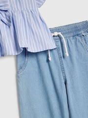 River Island Blue Seersucker Top & Jeans Set - Image 4 of 5