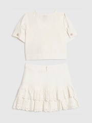 River Island White Denim Jacket & Broderie Skirt Set - Image 2 of 4