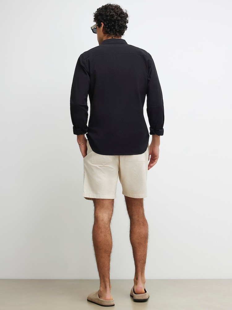 River Island Natural Linen Look Pull On Shorts - Image 4 of 4