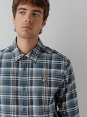 Lyle & Scott Blue Offset Check Shirt - Image 5 of 5