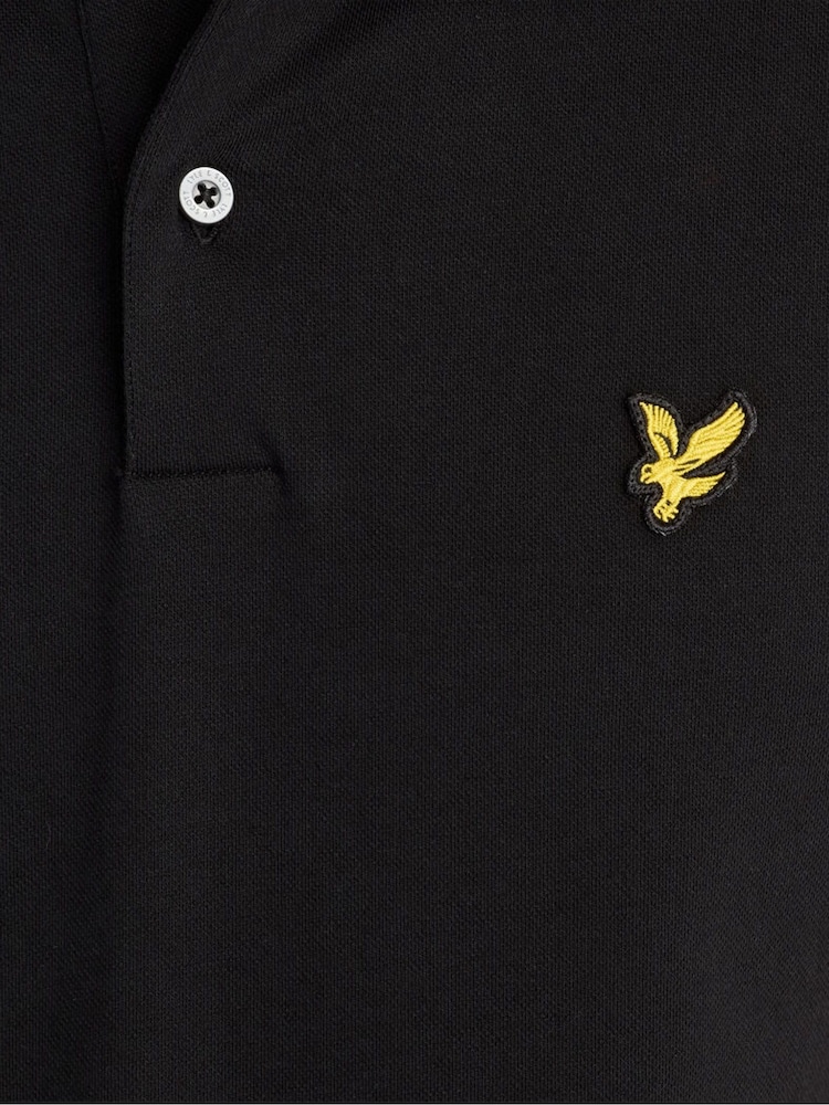 Melns - Lyle & Scott Tipped Track Polo T-krekls - Attēls 6 no 6