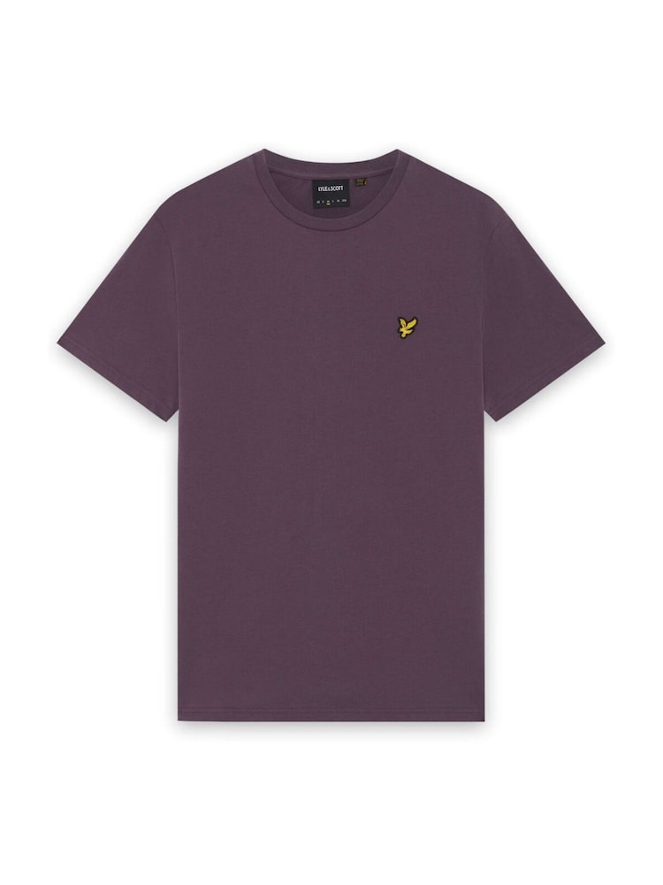 Dark Purple - Lyle & Scott Στρογγυλή λαιμόκοψη Cotton Κοντομάνικο μπλουζάκι - Εικόνα 1 από 1