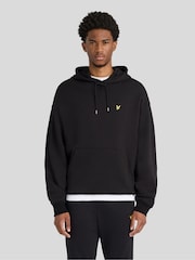 Lyle & Scott Black Heavyweight Loopback Pullover Hoodie - Image 1 of 6