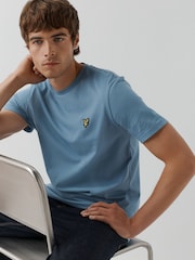 Lyle & Scott Sky Blue Crew Neck Cotton T-Shirt - Image 3 of 5