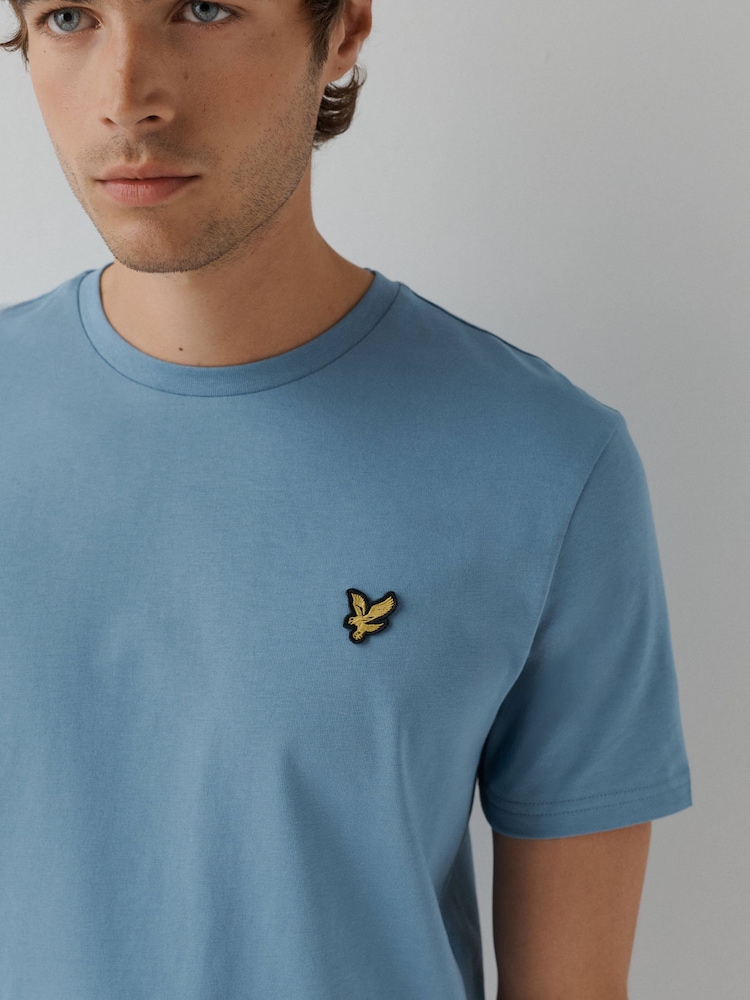 Lyle & Scott Sky Blue Crew Neck Cotton T-Shirt - Image 5 of 5 Lyle & Scott Sky Blue Crew Neck Cotton T-Shirt - Image 5 of 5