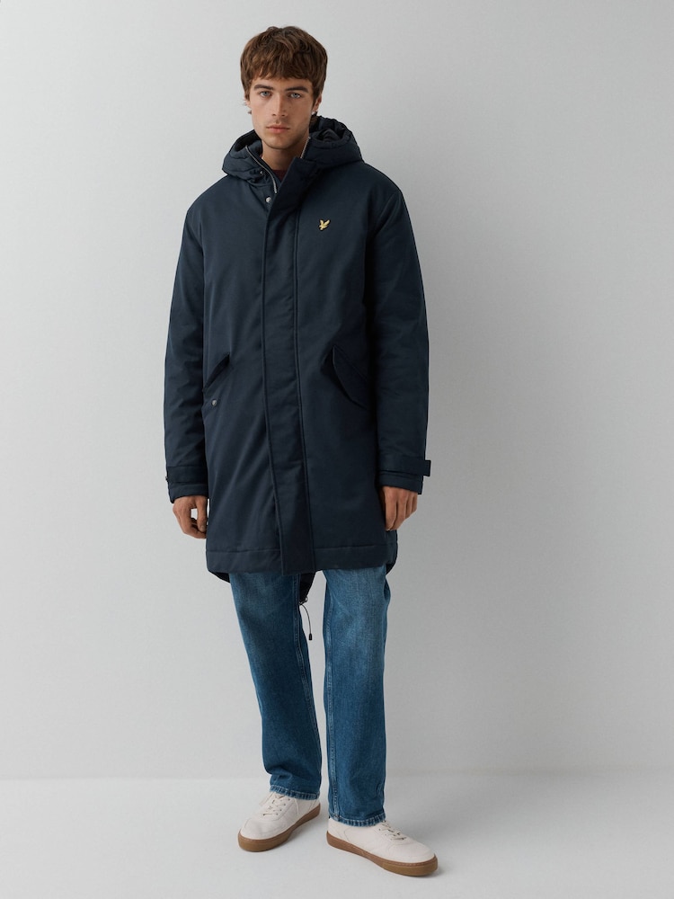Lyle & Scott Blue Padded Fishtail  Jacket - Image 1 of 5