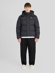 Lyle & Scott Black Hooded Puffer Jacket - Image 2 of 6