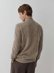 Lyle & Scott Green Lambswool Blend Quarter Zip Jumper - Image 3 of 4