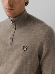 Lyle & Scott Green Lambswool Blend Quarter Zip Jumper - Image 4 of 4