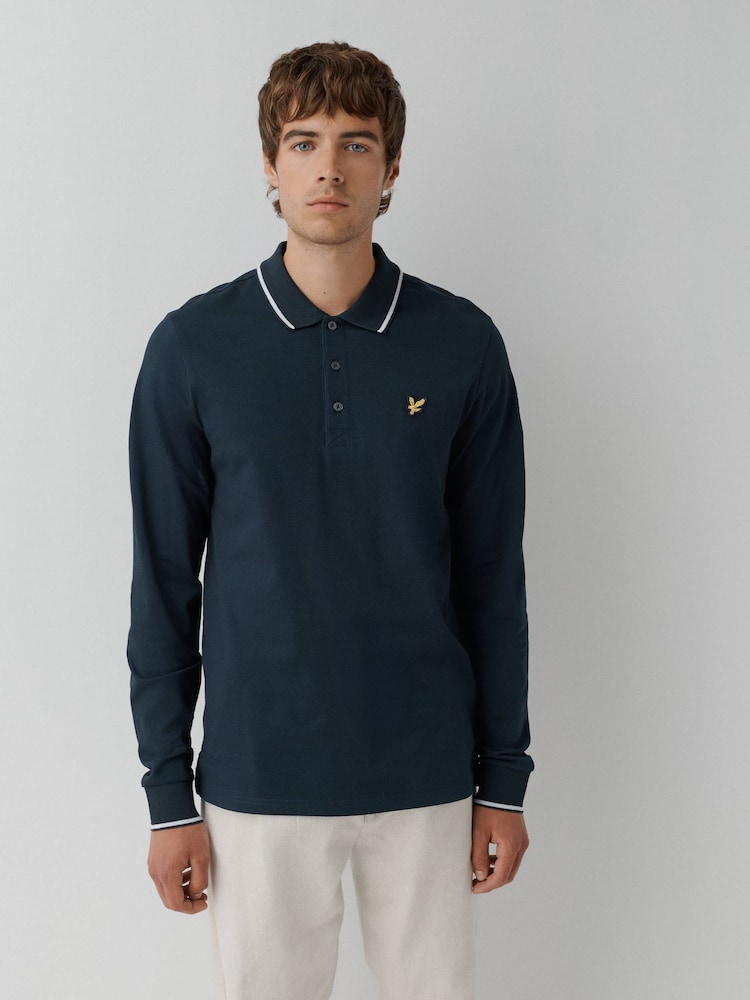 Lyle & Scott Tipped Long Sleeve Polo Shirt - Imagem 1 de 5 Lyle & Scott Tipped Long Sleeve Polo Shirt - Imagem 1 de 5