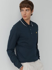 Lyle & Scott Tipped Long Sleeve Polo Shirt - Imagem 3 de 5