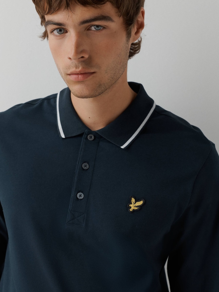 Lyle & Scott Tipped Long Sleeve Polo Shirt - Imagem 5 de 5 Lyle & Scott Tipped Long Sleeve Polo Shirt - Imagem 5 de 5