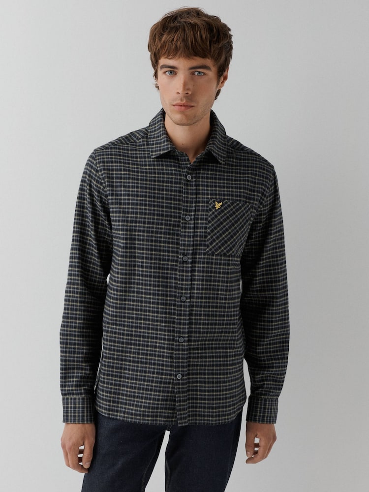 Lyle & Scott Black Tartan Flannel Shirt - Image 1 of 5 Lyle & Scott Black Tartan Flannel Shirt - Image 1 of 5