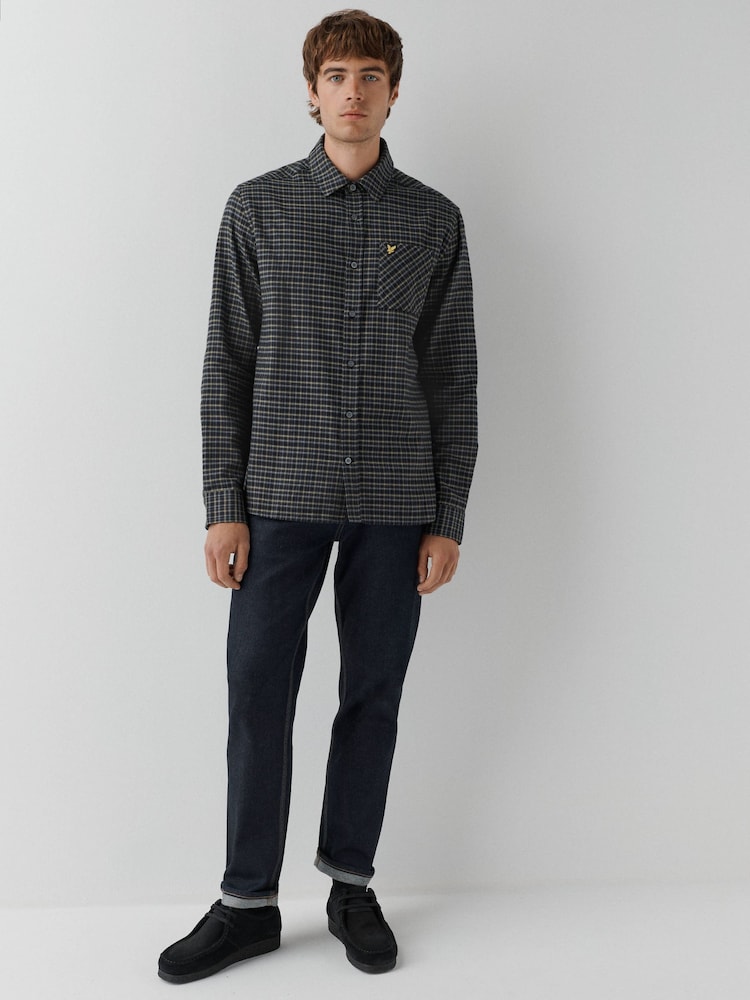 Lyle & Scott Black Tartan Flannel Shirt - Image 2 of 5 Lyle & Scott Black Tartan Flannel Shirt - Image 2 of 5