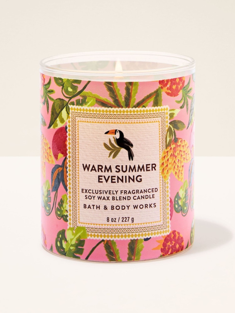 Bath & Body Works Warm Summer Evening Single Wick Candle 227g - Image 1 of 3 Bath & Body Works Warm Summer Evening Single Wick Candle 227g - Image 1 of 3