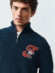 Navy Blue Felix the Cat - Pull confortable décontracté à col zippé - Image 4 de 7