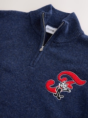 Navy Blue Felix the Cat - Pull confortable décontracté à col zippé - Image 7 de 7