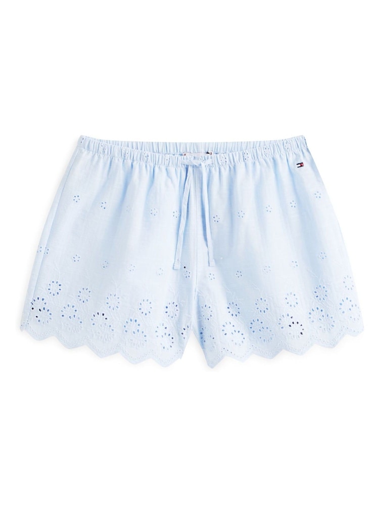Tommy Hilfiger Blue Essential Broderie Anglaise Cami Shorts Pyjamas Set - Image 6 of 6