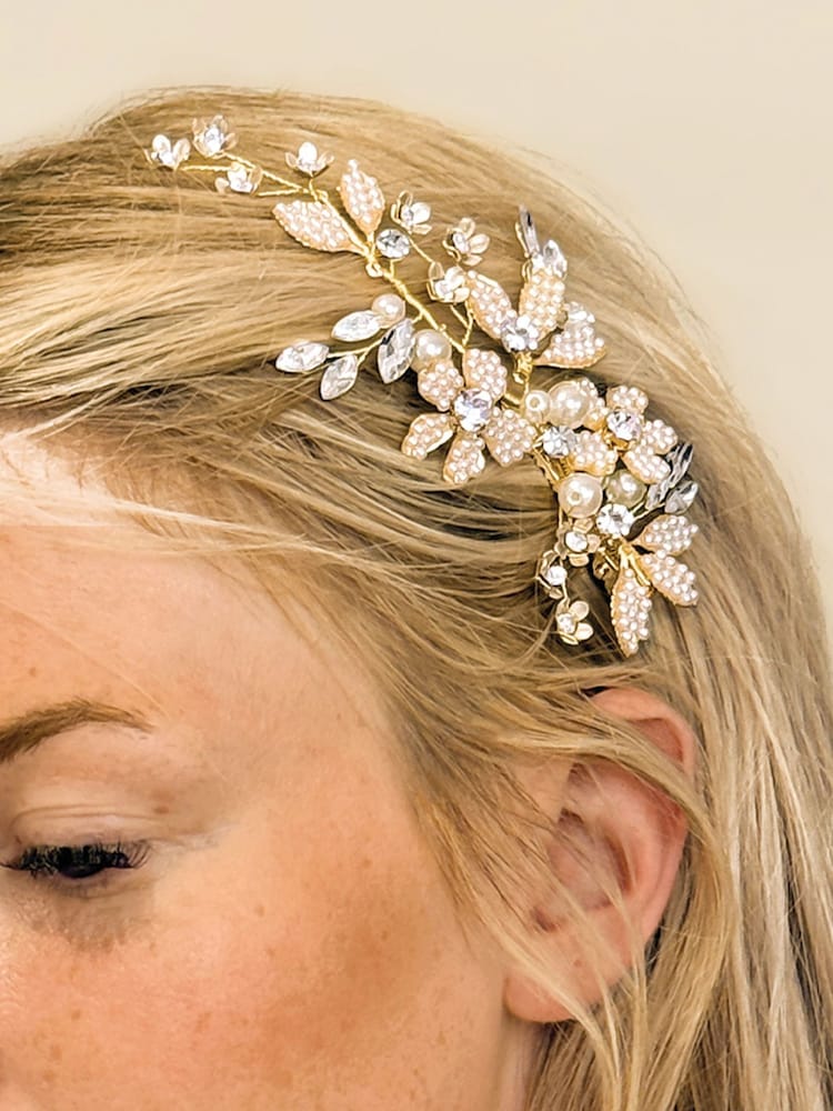 Ivory & Co Gold Crocus Hair Clip - Image 2 of 4 Ivory & Co Gold Crocus Hair Clip - Image 2 of 4