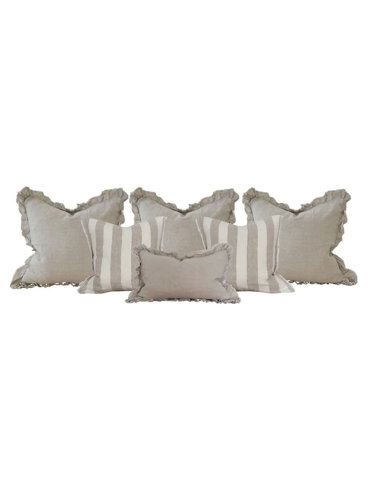 Ellenvale Interiors Set of 6 Natural The Large Neutral Cushion Cover Combination - Image 5 of 5