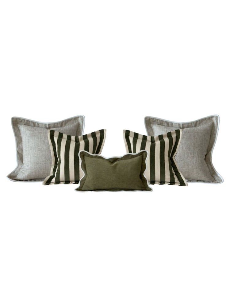 Ellenvale Interiors Set of 5 Multi The Orla Olive Cushion Cover Combination - Image 4 of 4
