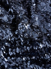 Navy Short Sleeved Sequin Top - Image 7 of 7