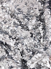 Silver Short Sleeved Sequin Top - Image 8 of 8