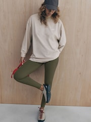 self. Khaki Green Thermal Leggings - Image 1 of 5