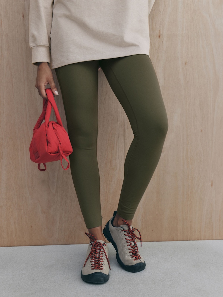 self. Khaki Green Thermal Leggings - Image 2 of 5
