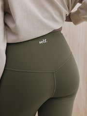 self. Khaki Green Thermal Leggings - Image 4 of 5