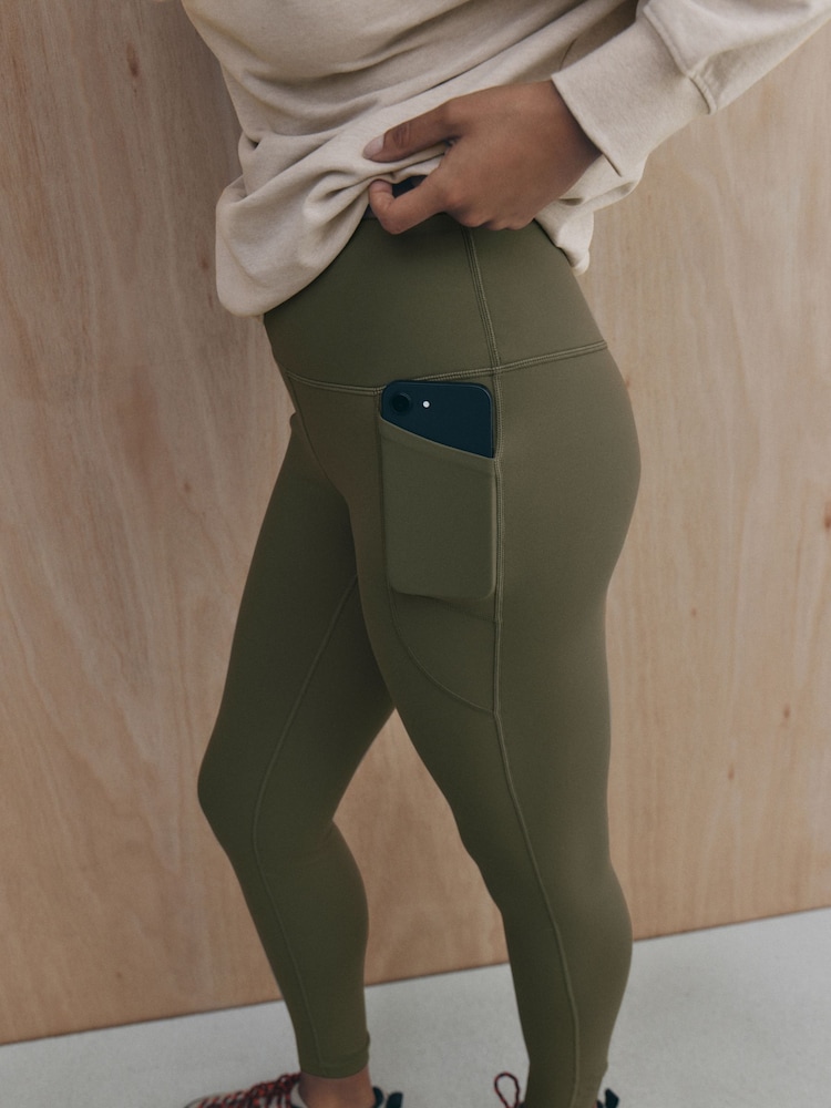 self. Khaki Green Thermal Leggings - Image 5 of 5