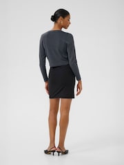 Kaffe Grey Astrid Open Front Bolero Cardigan - Image 2 of 6