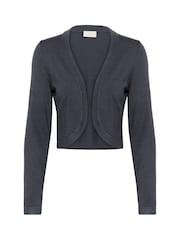 Kaffe Grey Astrid Open Front Bolero Cardigan - Image 5 of 6