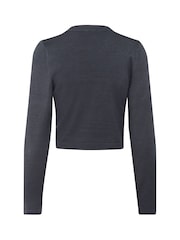 Kaffe Grey Astrid Open Front Bolero Cardigan - Image 6 of 6
